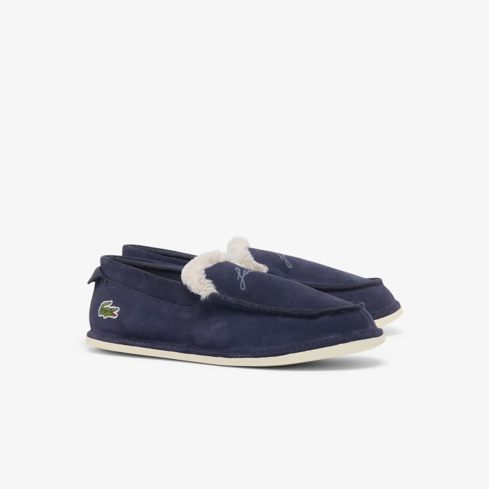 лоферы утепленные замшевые лоферы lacoste от бренда lacoste вид слева