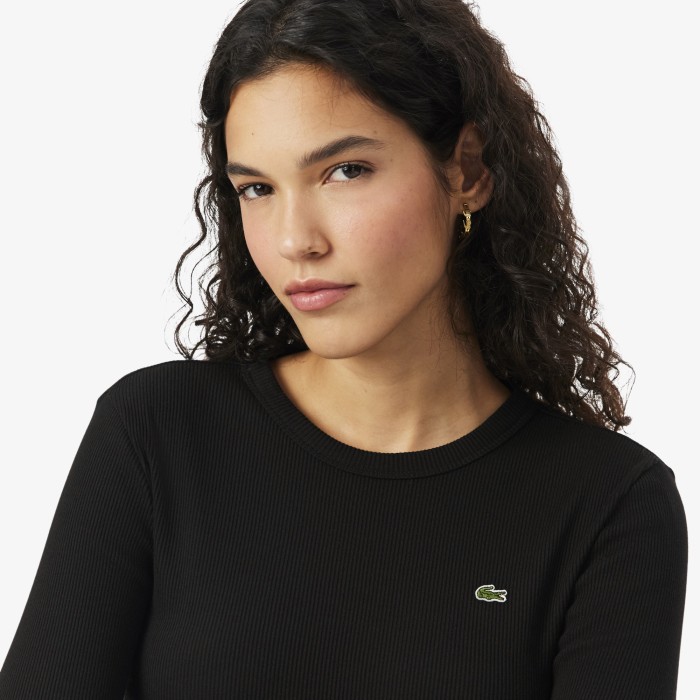 лонгслив t-shirt от бренда lacoste вид слева