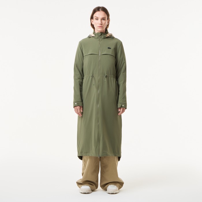 парка женская утепленная куртка-парка lacoste с эластичным поясом BF0406R316 фотография