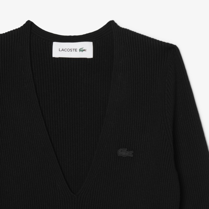 платье длинное бесшовное платье lacoste с боковым вырезом и длинным рукавом - качественный продукт вид сбоку