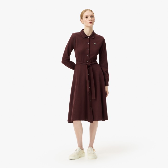 платье длинное платье-поло lacoste с длинным рукавом по цене 13794 руб вид справа