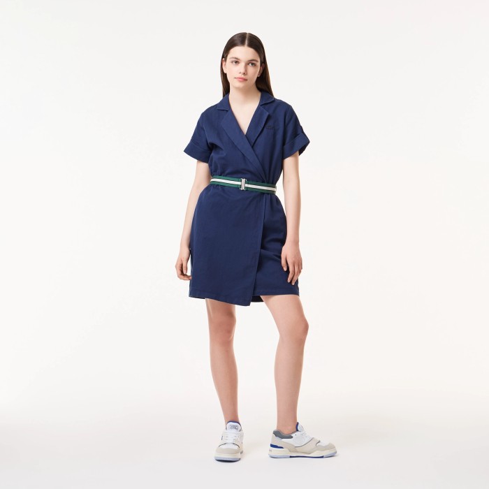 платье легкое платье lacoste с поясом из проверенных материалов спереди