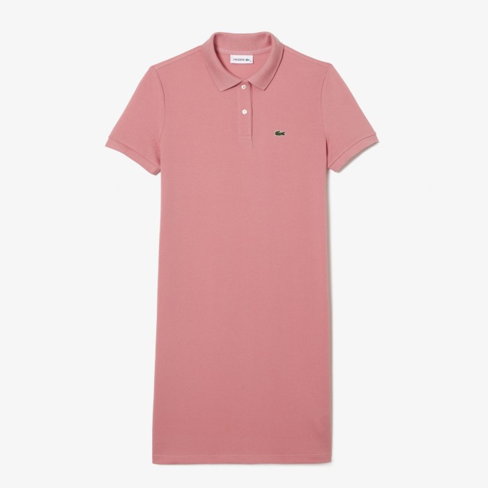 платье женское хлопковое платье - поло lacoste - качественный продукт вид сбоку
