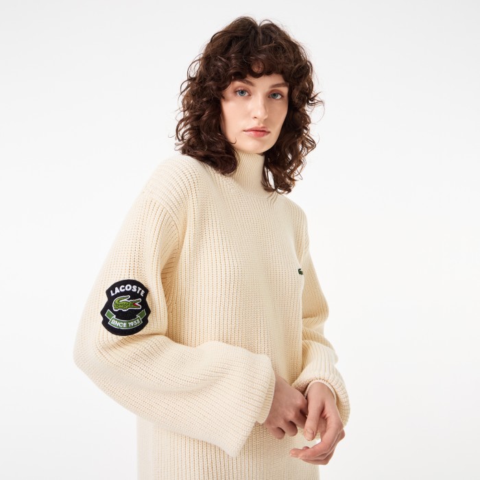 платье женское трикотажное платье lacoste с длинным рукавом и высоким воротом по цене 18186 руб вид справа