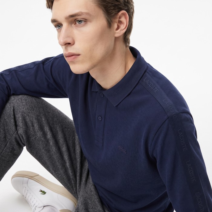 поло мужская хлопковая рубашка-поло lacoste от бренда lacoste вид слева