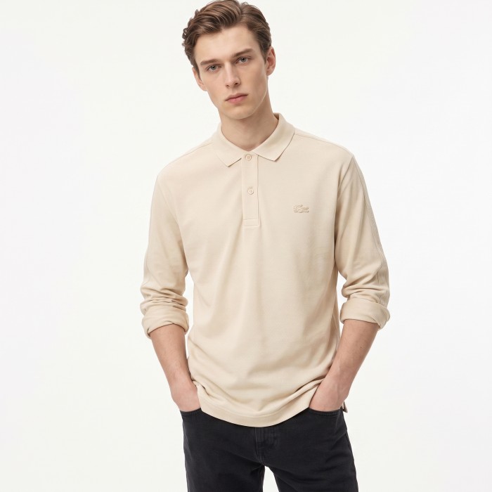 поло мужская хлопковая рубашка-поло lacoste от бренда lacoste вид слева