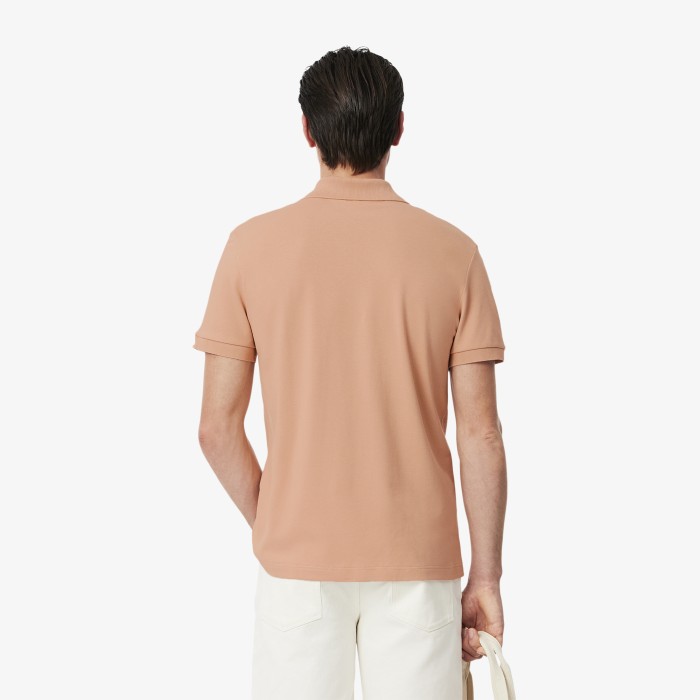 поло мужское поло lacoste из эластичного органического хлопка от бренда lacoste вид слева