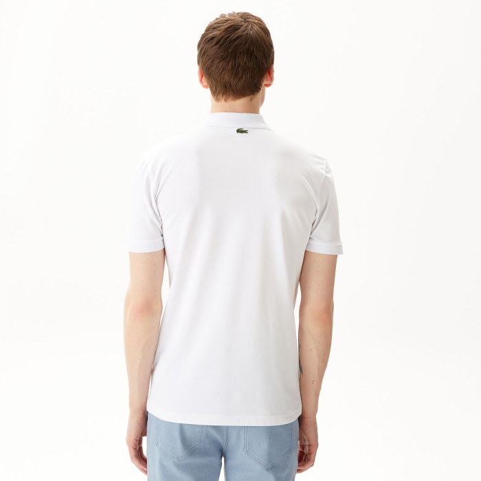 поло мужское поло lacoste из органического хлопка от бренда lacoste вид слева