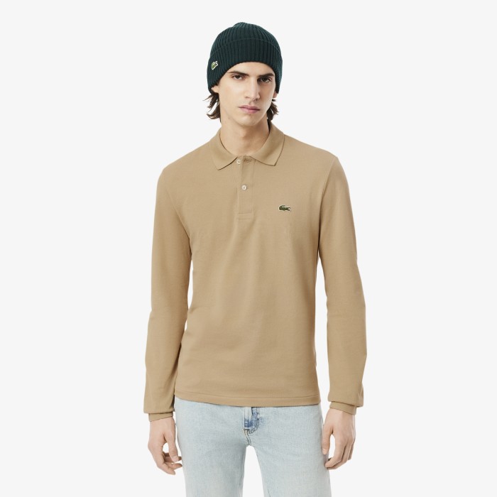 поло мужское поло lacoste l.12.21 классического кроя с длинным рукавом L131202S фотография