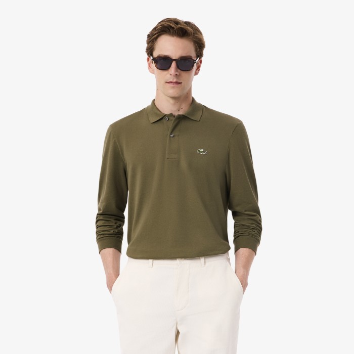 поло мужское поло lacoste l.12.21 классического кроя с длинным рукавом L1312E9F фотография
