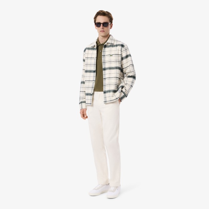 поло мужское поло lacoste l.12.21 классического кроя с длинным рукавом из джинсы и джинскота спереди