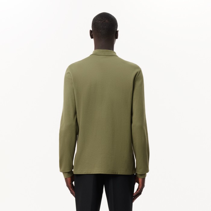 поло мужское поло lacoste l.13.12 классического кроя с длинным рукавом от бренда lacoste вид слева