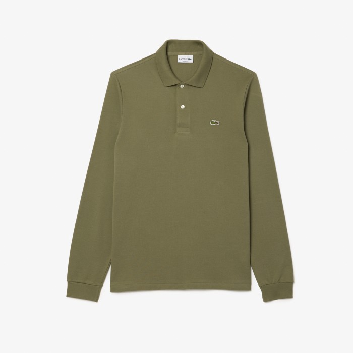 поло мужское поло lacoste l.13.12 классического кроя с длинным рукавом - качественный продукт вид сбоку