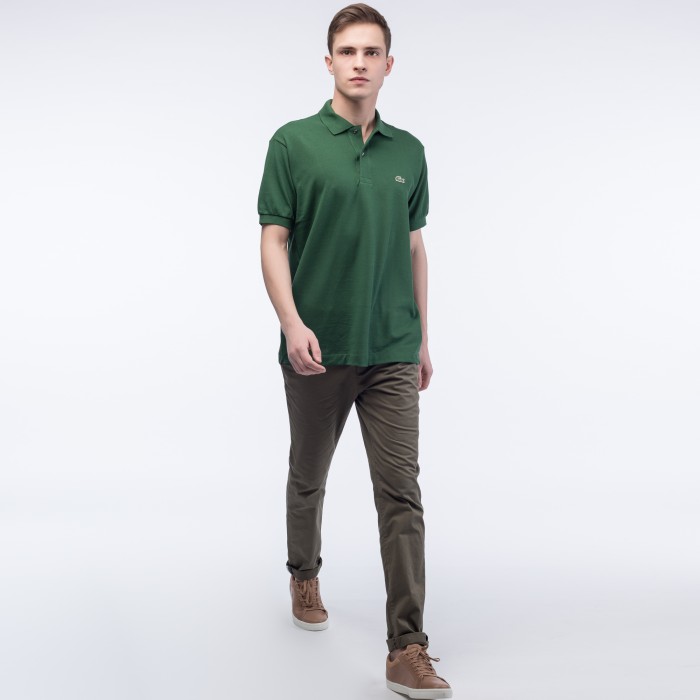 поло мужское поло lacoste l1212 классического кроя от бренда lacoste вид слева