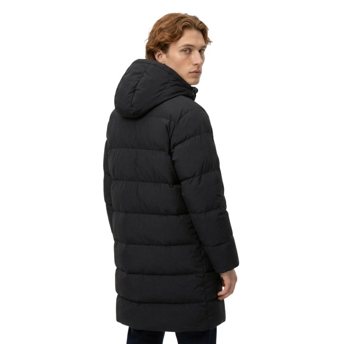 пуховик long puffer от бренда lacoste вид слева