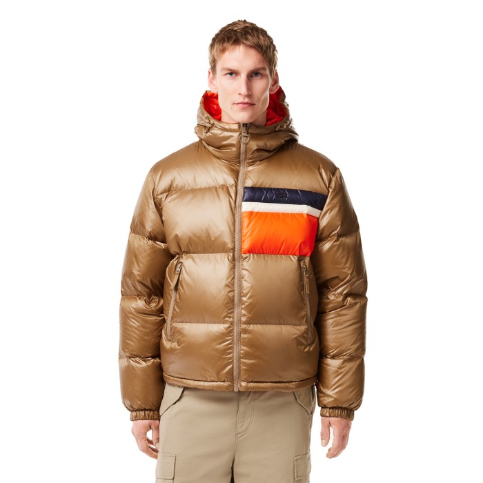 пуховик мужская двусторонняя пуховая куртка lacoste BH1639QIT фотография
