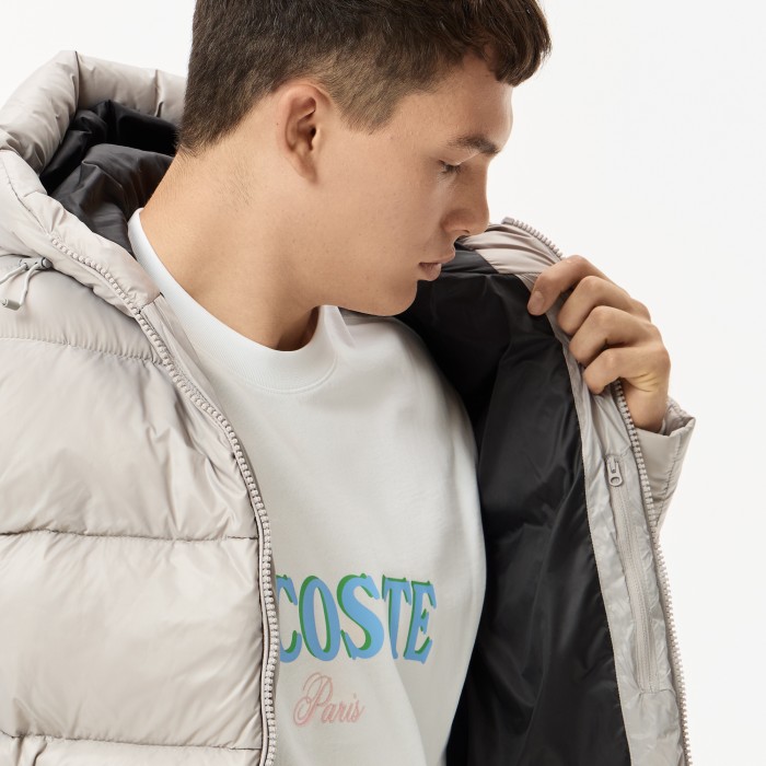 пуховик мужская короткая куртка-пуховик lacoste - качественный продукт вид сбоку