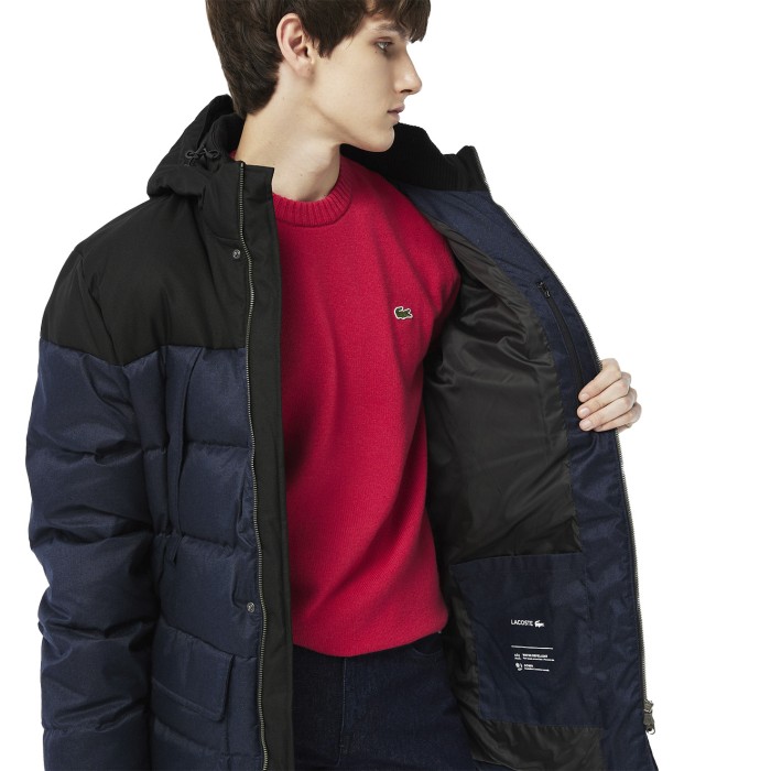 пуховик мужская стеганая куртка lacoste l!ve - качественный продукт вид сбоку