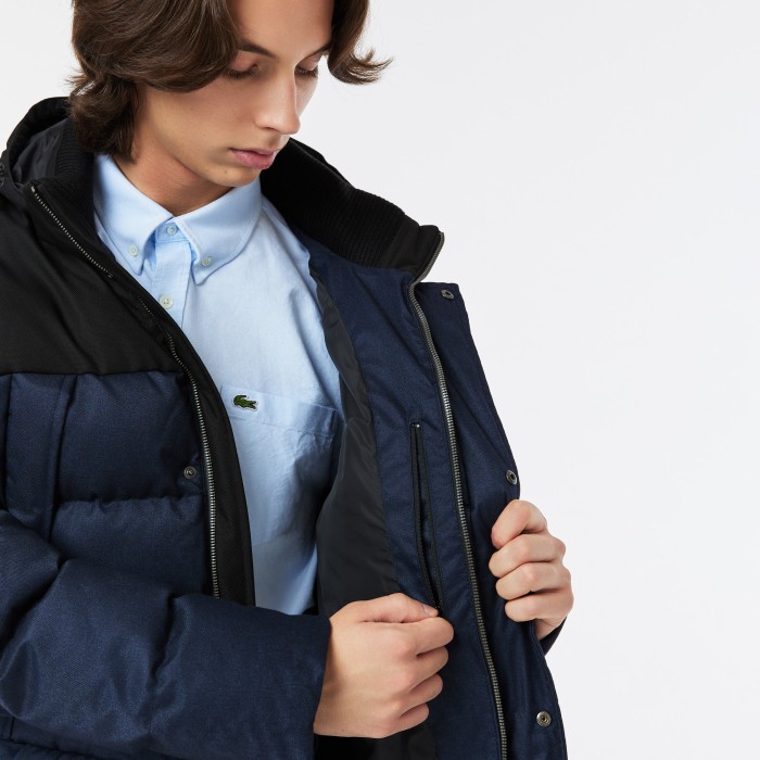 пуховик мужская утепленная куртка lacoste - качественный продукт вид сбоку