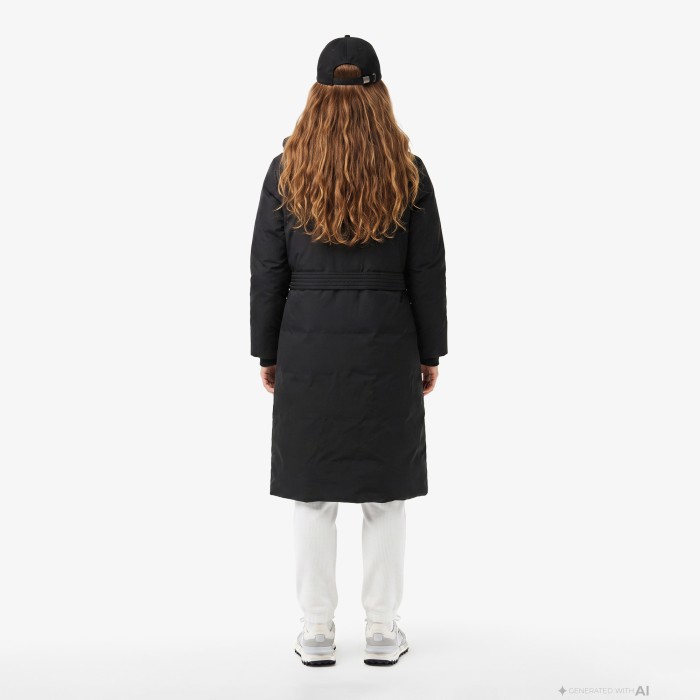 пуховик женский пуховик lacoste от бренда lacoste вид слева
