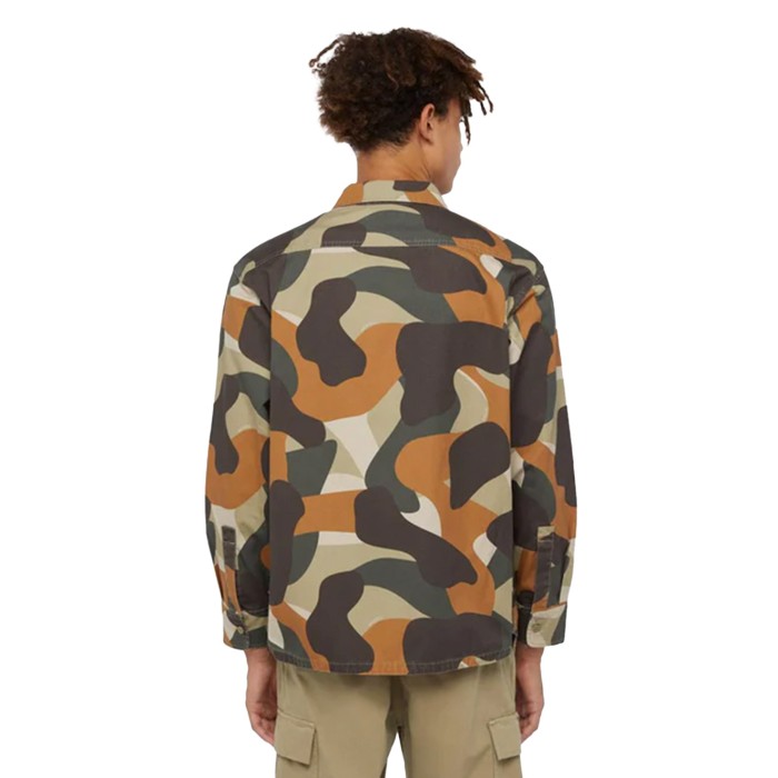 рубашка camo canvas work shirt от бренда dickies вид слева