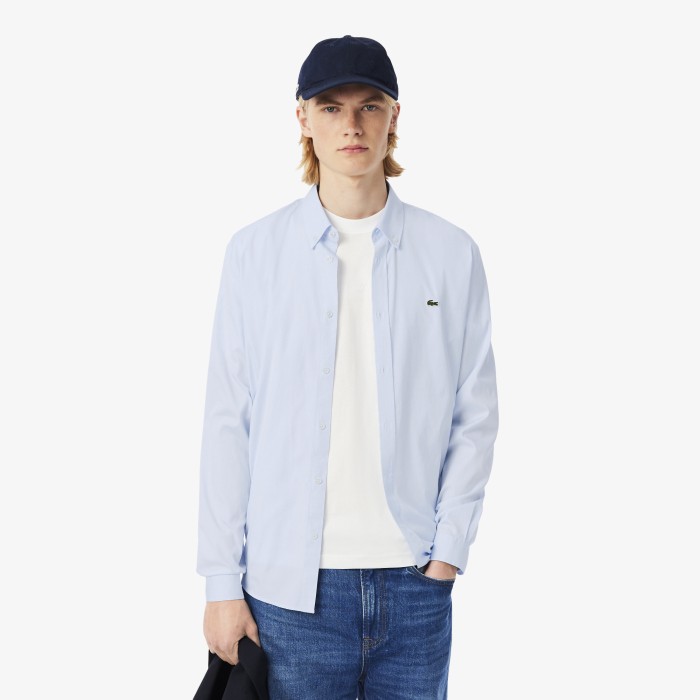рубашка мужская хлопковая рубашка lacoste - качественный продукт вид сбоку