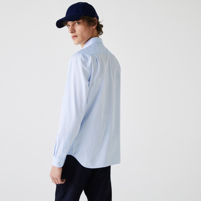 рубашка мужская хлопковая рубашка lacoste для взрослого возраста с изнаночной стороны