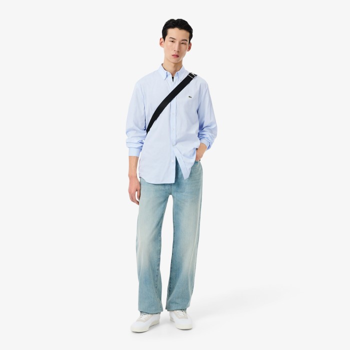 рубашка мужская хлопковая рубашка lacoste спереди