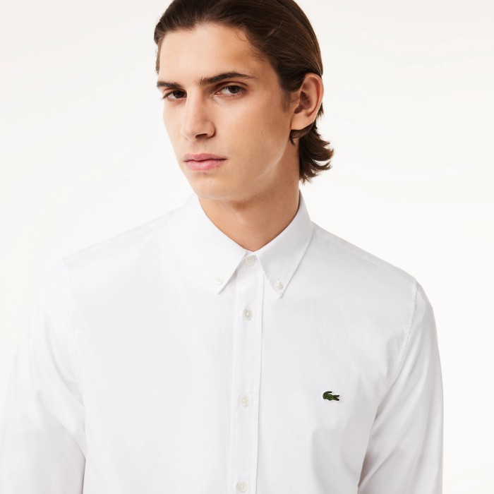 рубашка мужская хлопковая рубашка lacoste из франции вид сбоку