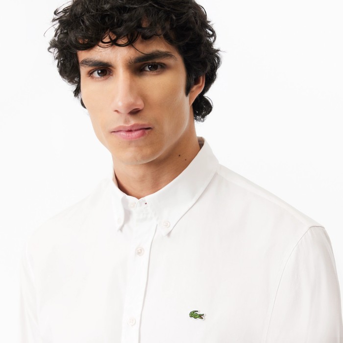 рубашка мужская хлопковая рубашка lacoste универсального стиля с лицевой стороны