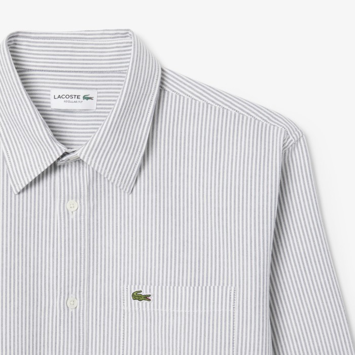 рубашка мужская хлопковая рубашка lacoste из франции вид сбоку