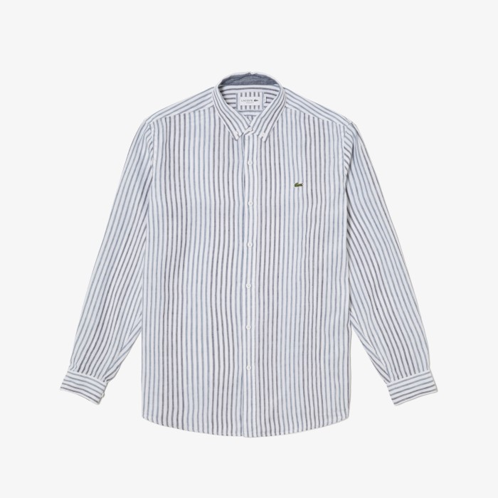 рубашка мужская рубашка lacoste из льна из проверенных материалов спереди