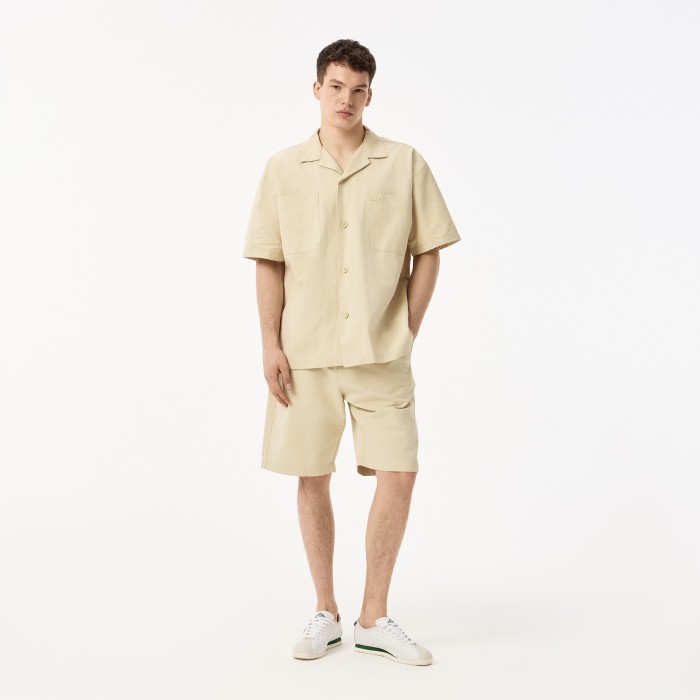 рубашка мужская рубашка lacoste из смеси хлопка и льна по цене 13788 руб вид справа