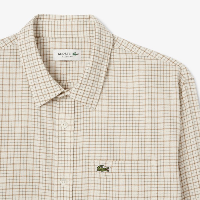 рубашка мужская рубашка lacoste стандартного кроя - качественный продукт вид сбоку
