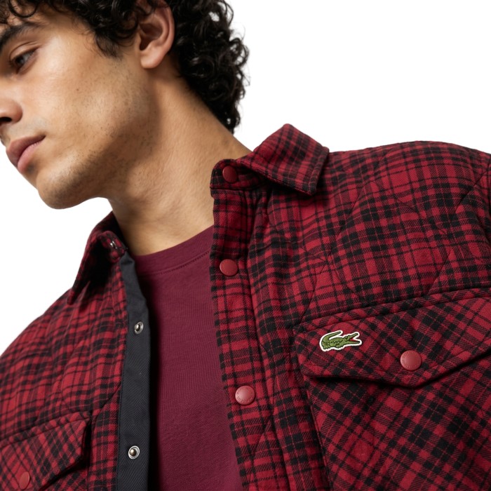 рубашка мужская рубашка lacoste свободного кроя - качественный продукт вид сбоку