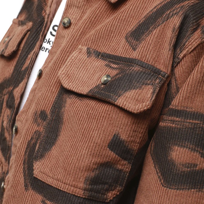 рубашка nabi cord shirt от бренда obey вид слева