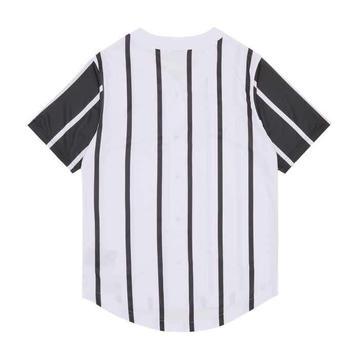 рубашка serif striped block baseball shirt от бренда karl kani вид слева