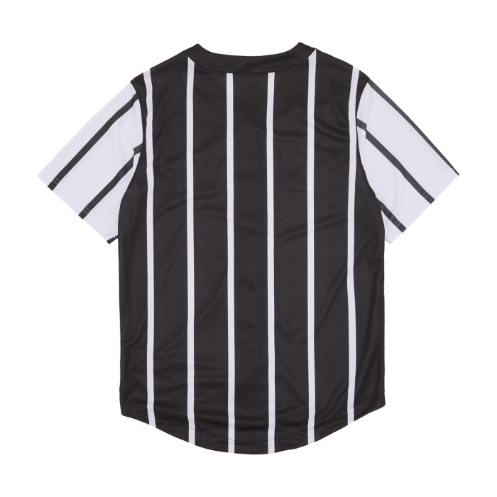 рубашка serif striped block baseball shirt от бренда karl kani вид слева