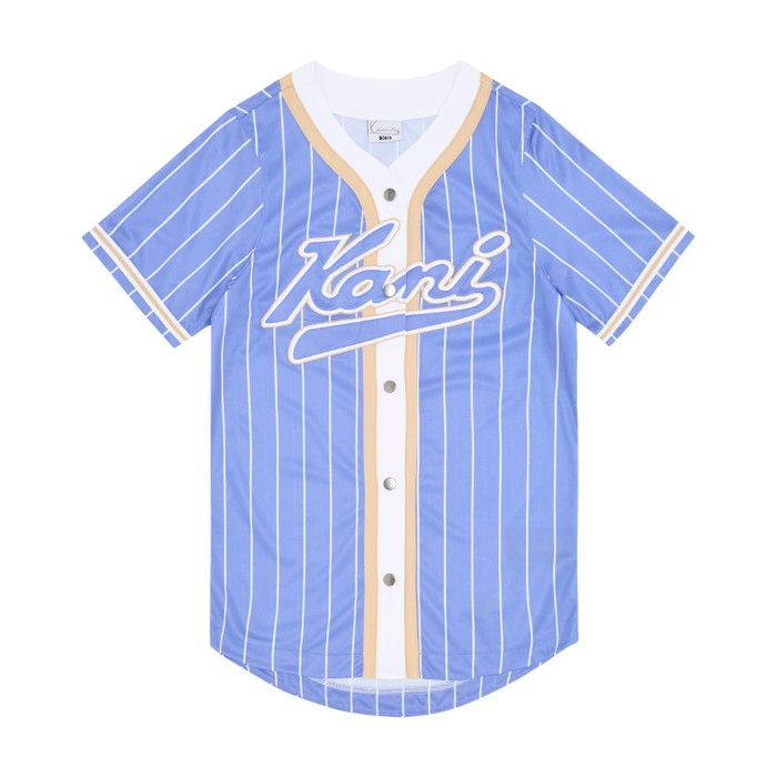 рубашка varsity pinstripe baseball shirt KKKW2410291R00 фотография