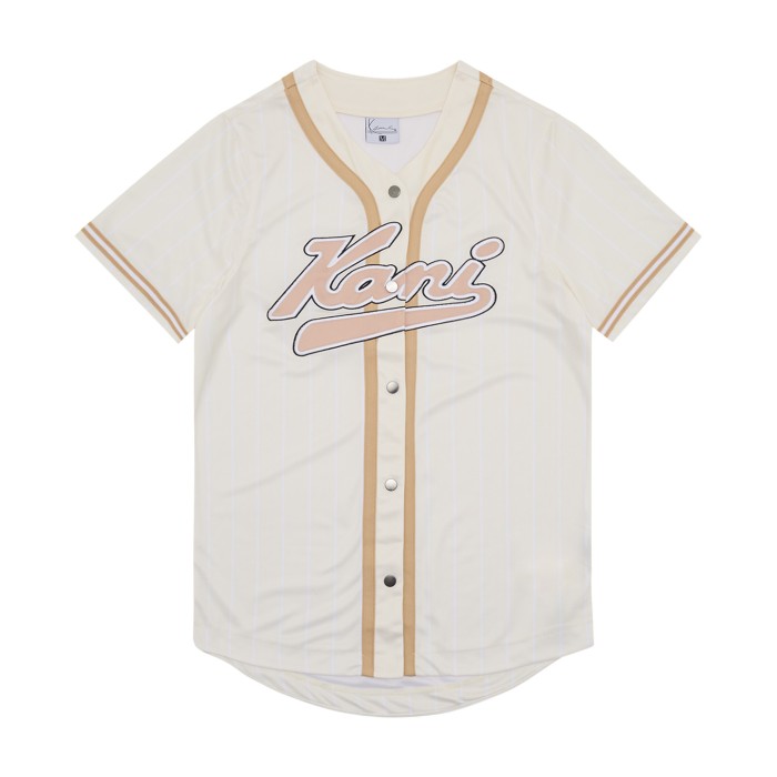 рубашка varsity pinstripe baseball shirt KKKW2410292R00 фотография