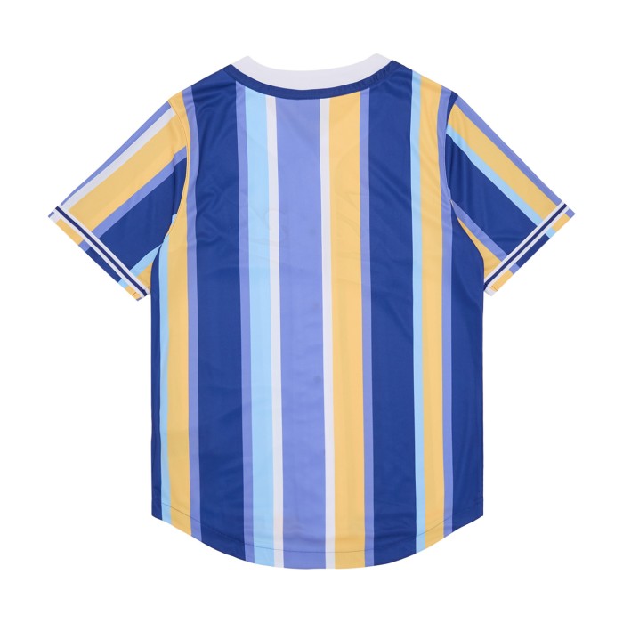 рубашка varsity striped baseball shirt от бренда karl kani вид слева