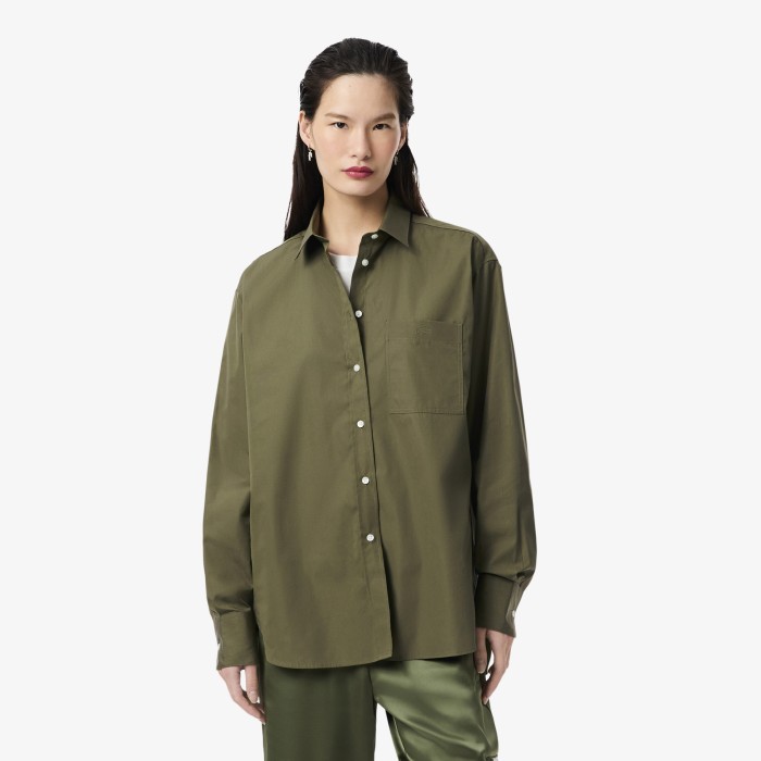 рубашка женская рубашка lacoste из хлопка CF0215E9F фотография