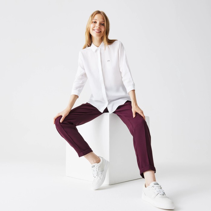 рубашка женская рубашка lacoste стандартного кроя - качественный продукт вид сбоку