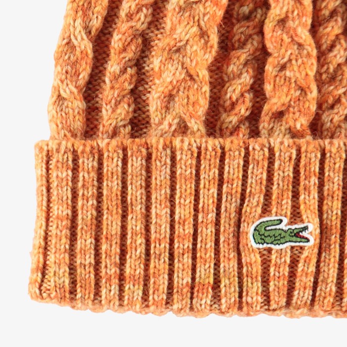 шапка шапка-бини lacoste унисекс из шерсти от бренда lacoste вид слева
