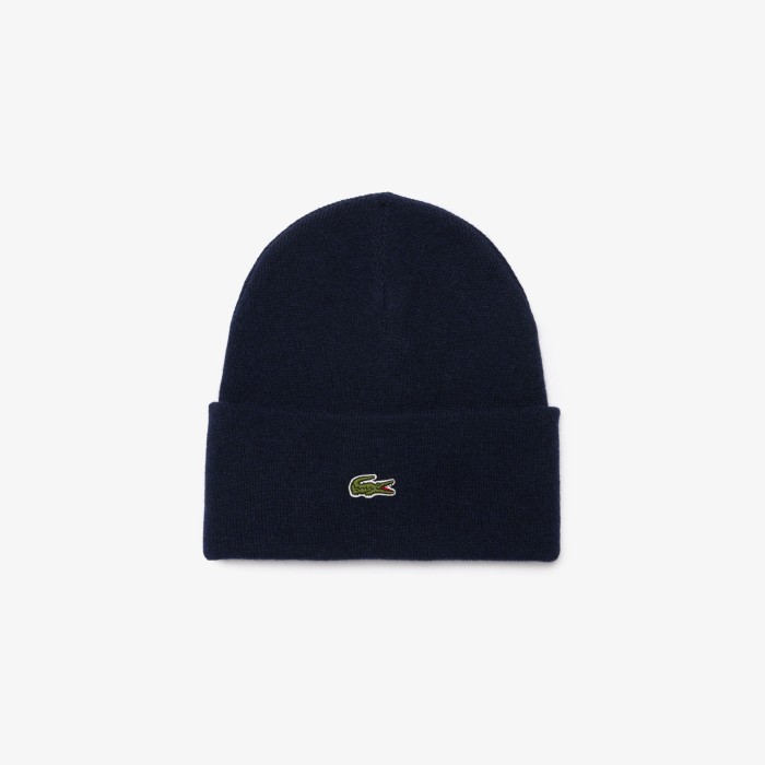 шапка шерстяная шапка lacoste унисекс в рубчик RB9825166 фотография