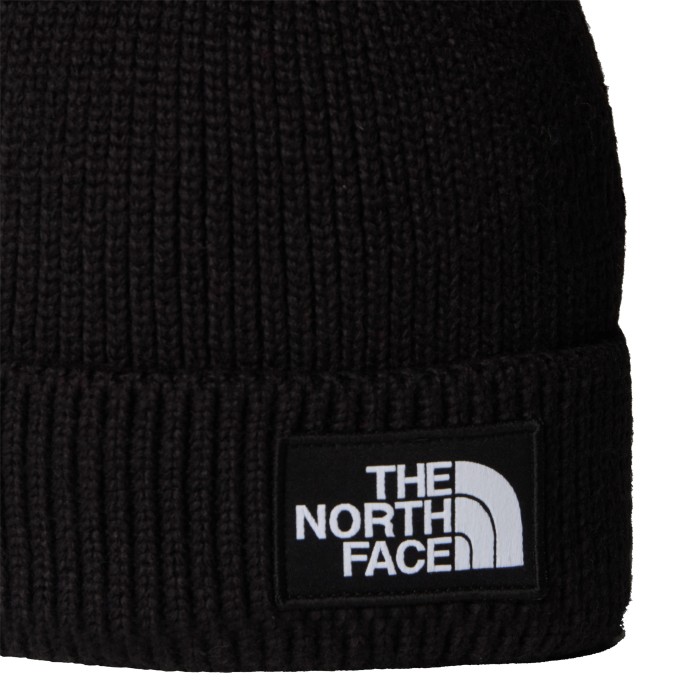 шапка tnf logo box cuffed beanie от бренда the north face вид слева