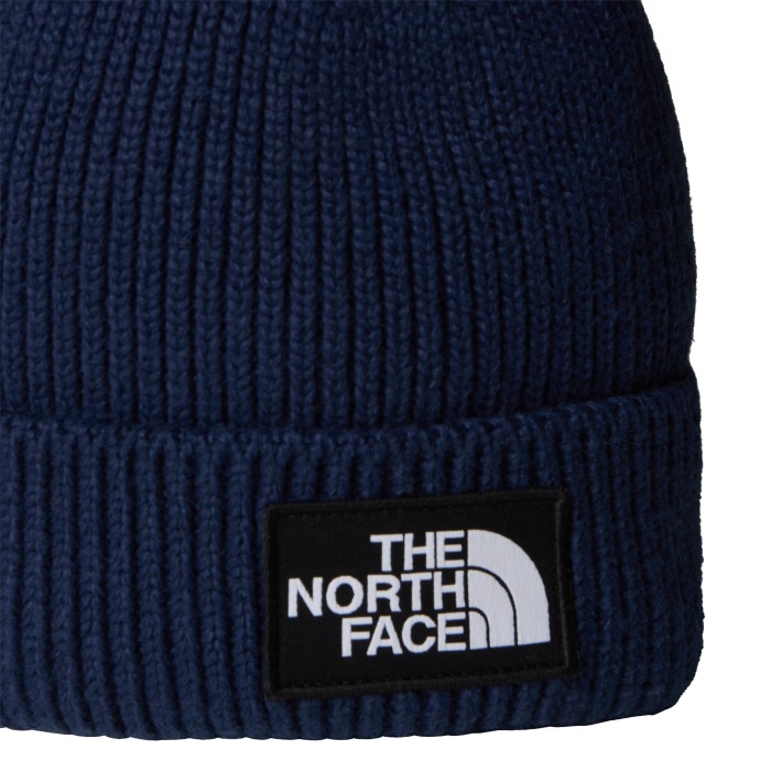 шапка tnf logo box cuffed beanie от бренда the north face вид слева
