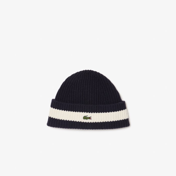шапка вязаная шапка-бини lacoste из шерсти RB9883HHW фотография