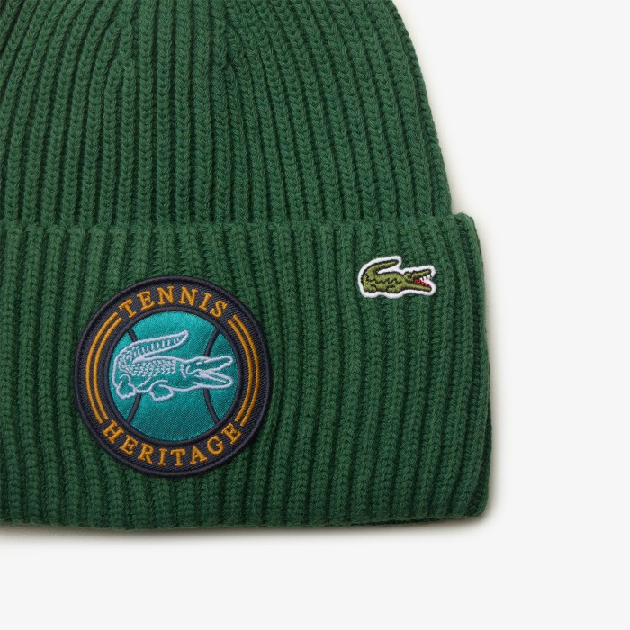 шапка вязаная шапка lacoste от бренда lacoste вид слева
