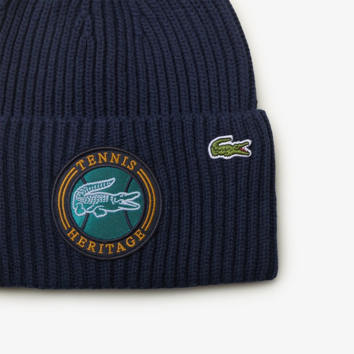 шапка вязаная шапка lacoste от бренда lacoste вид слева